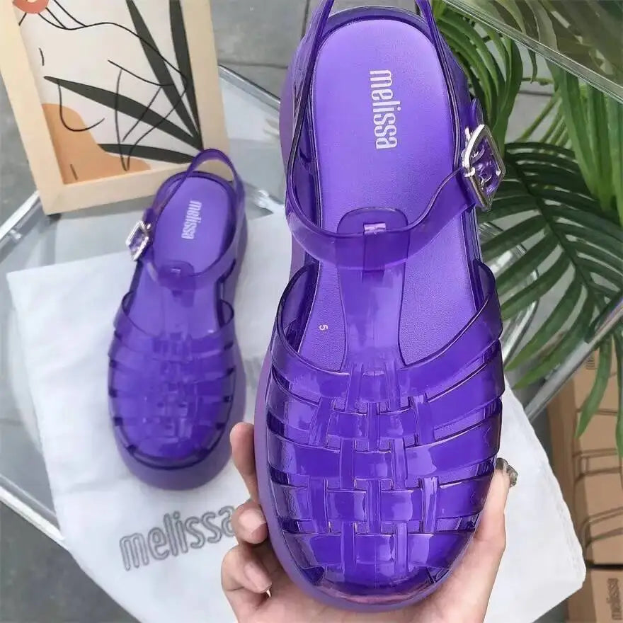 Vintage Women's Thick Sole Casual Jelly Women Anti-Slip/Summer Beach Shoes EVA Material Chunky Platform Sandals