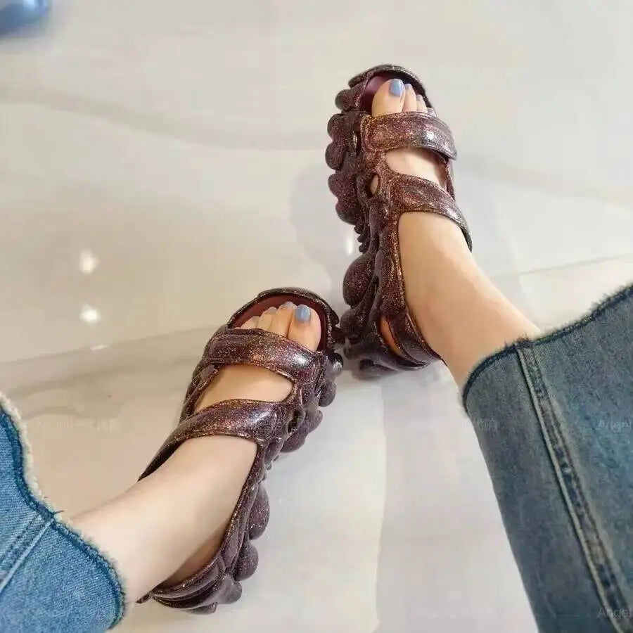 Women's New Summer Beach With Hollow Out Roman/Thick Bottom Casual Shoes Women Platform Sandals