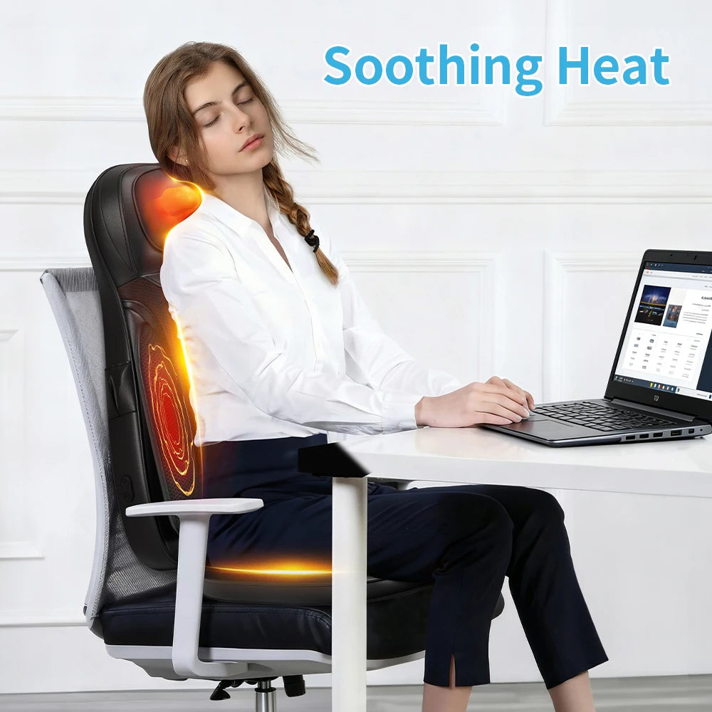 Shiatsu Neck Back Massager with Heat Adjustable Massage Chair Pad/Back Support Massage Seat Cushion for Full Body Massager
