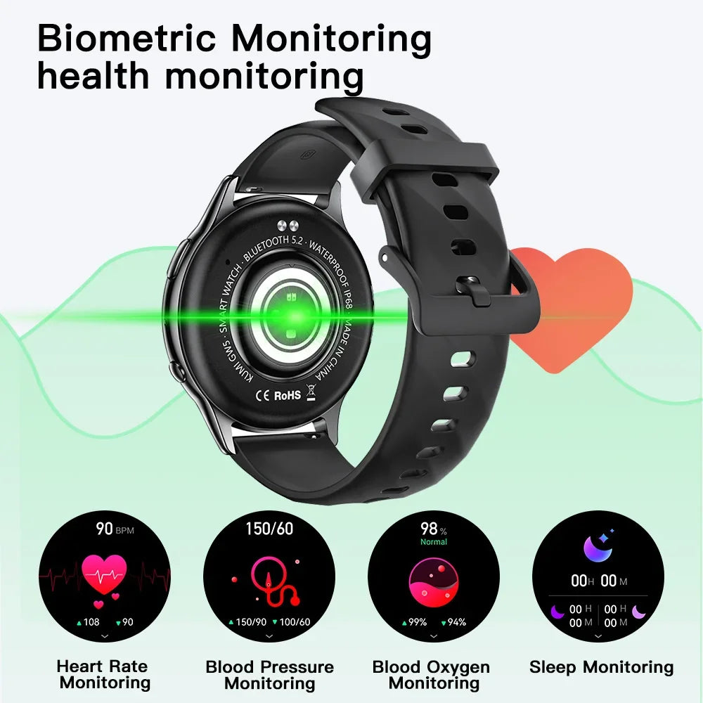 KUMI GW5 Smart Watch 1.39" HD Display Fitness Tracker/IP68 Waterproof Heart Rate SpO2 Monitor 100+ Sports Modes