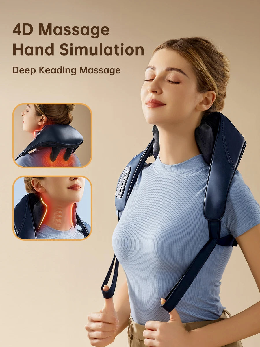 Neck Massager Shiatsu Back Neck Massager with Heat/Electric Massager for Shoulder Leg Deep Massage at Home for Relax