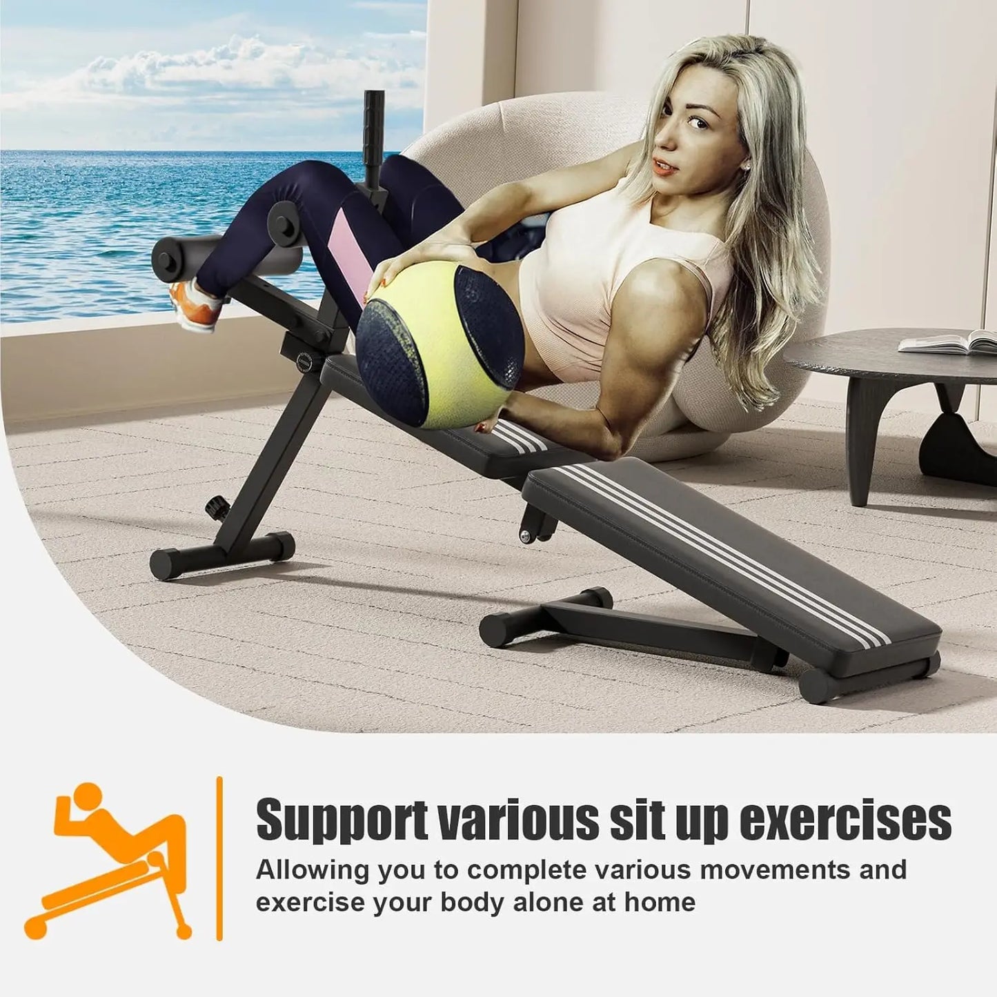 Sit Up Benches Abs Workout Equipment Foldable Hyperextension Roman Chair/Abdominal Gym Equipment Utility Slant Board Exercise