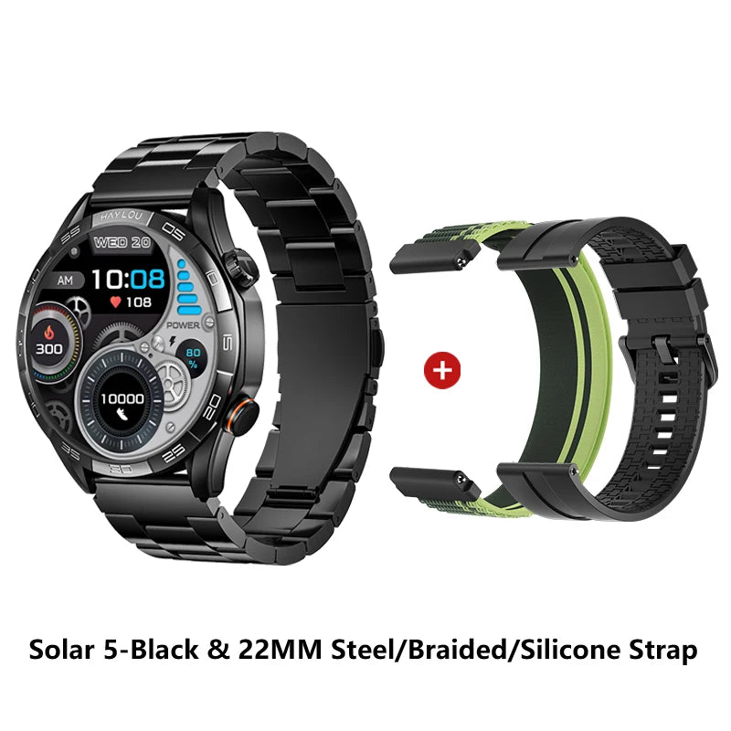 HAYLOU Solar 5 Voice Calling Smartwatch 1.58'' AMOLED Display 60Hz Smart Watch/24H Health Monitoring Sports Smartwatch for Men