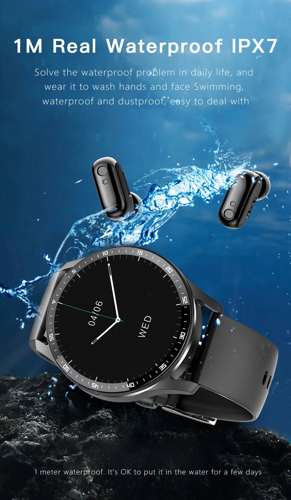 GEJIAN X10 Headset Smart Watch TWS Two In One Wireless Bluetooth/Dual Headset Call Health Blood Pressure Sport Music Smartwatch