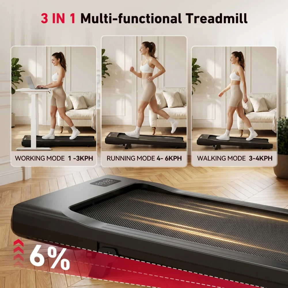 Walking Pad Under Desk Treadmill 2 in 1 Portable Treadmill/with Remote Control LED Display 2.5HP Walking pad for Home Gym