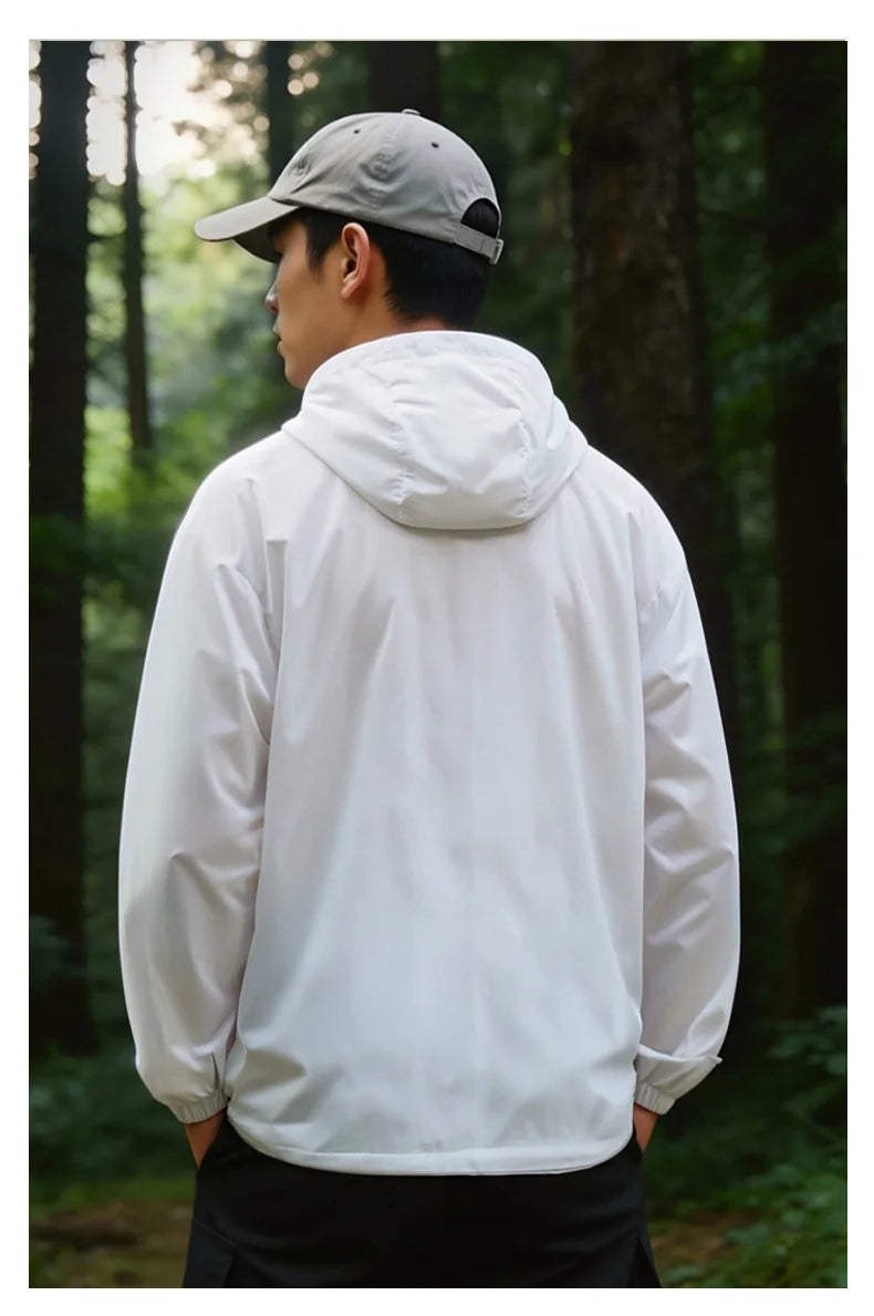 UPF50+ Ice Silk UV Sun Protection Jacket Men Outdoor Softshell/Windbreaker Hiking Camping Coats Lightweight Sunscreen Skin Coats