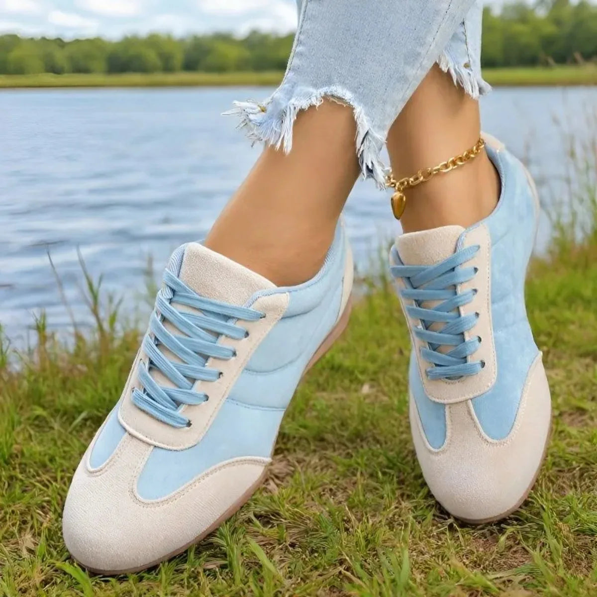 Women's Casual Flat-Soled Non-Slip Wear-Resistant Sport Spring/Autumn Round-Toe Soft And Comfortable Women Single Shoes