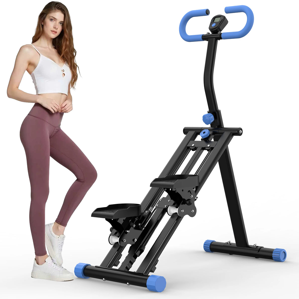Vertical Climber Machine with Adjustable Resistance/Full-Body Workout Stepper with Stable Frame & Adjustable Handlebar