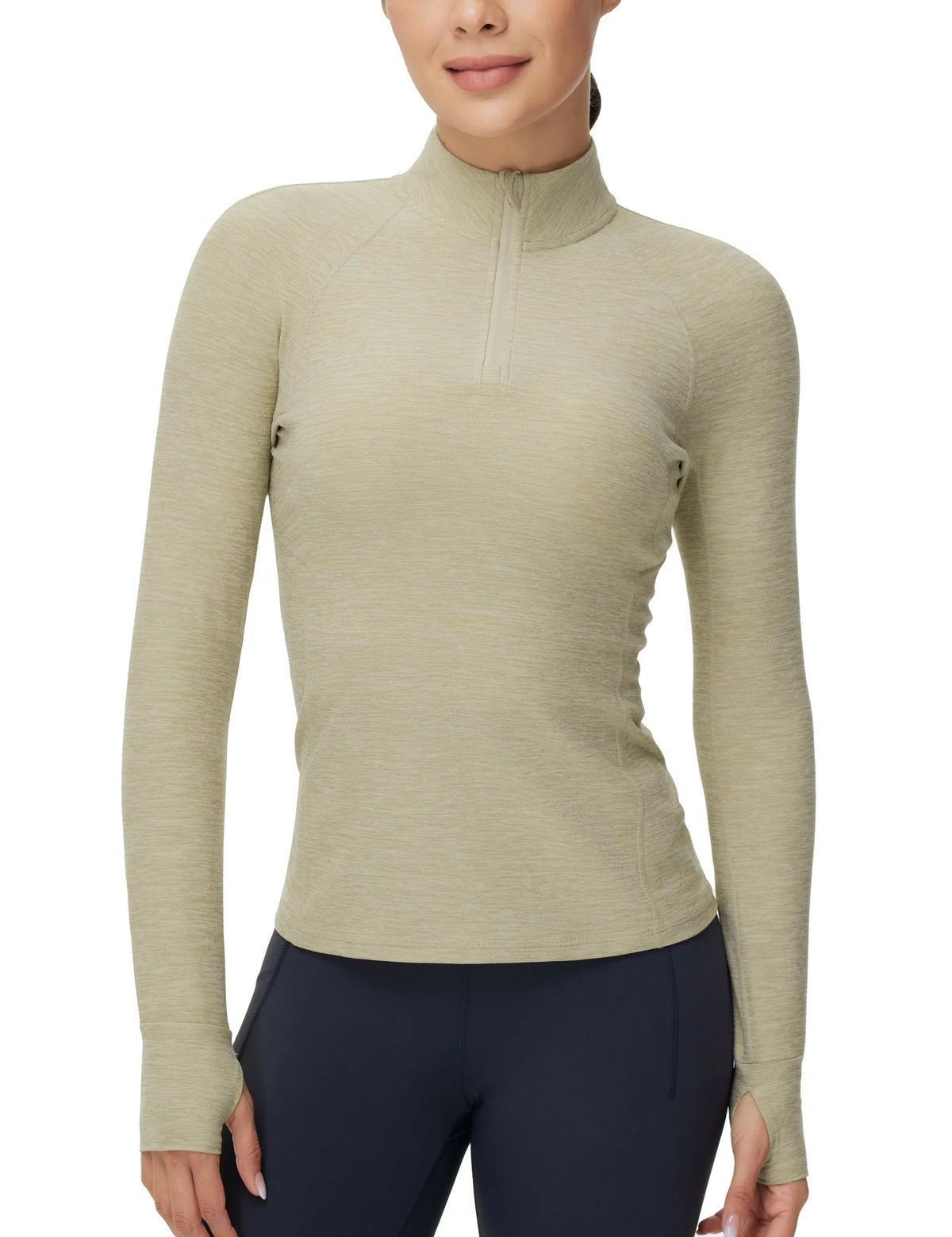 THE GYM PEOPLE Women's Half Zip Golf Workout Shirts Soft/Warm Yoga Athletic Pullover Sweatshirts with Thumb Hole