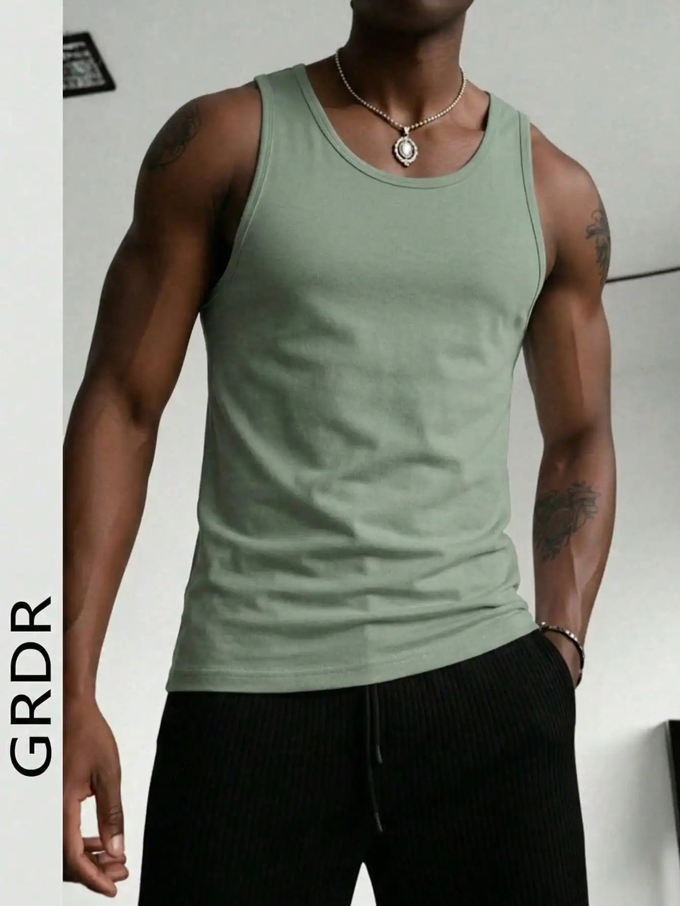 Men's Solid Color Tank Top Slim Fit U-Neck Sleeveless T-Shirt Basic/Casual Vest For Men Gym Workout Summer Streetwear Tops