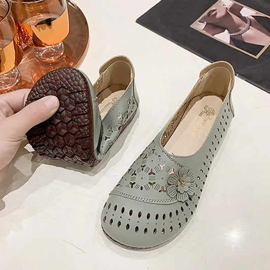 Soft Leather Loafers Casual Fashion Flats Breathable Shoes Slip-on/Leisure Walk Shoes Soft-Soled PU Leather Orthopedic Shoe