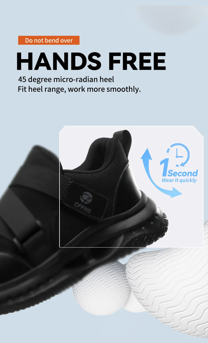 Velcro-Fastened Men's Breathable Casual/Work Safety Shoes with Impact and Puncture Resistance