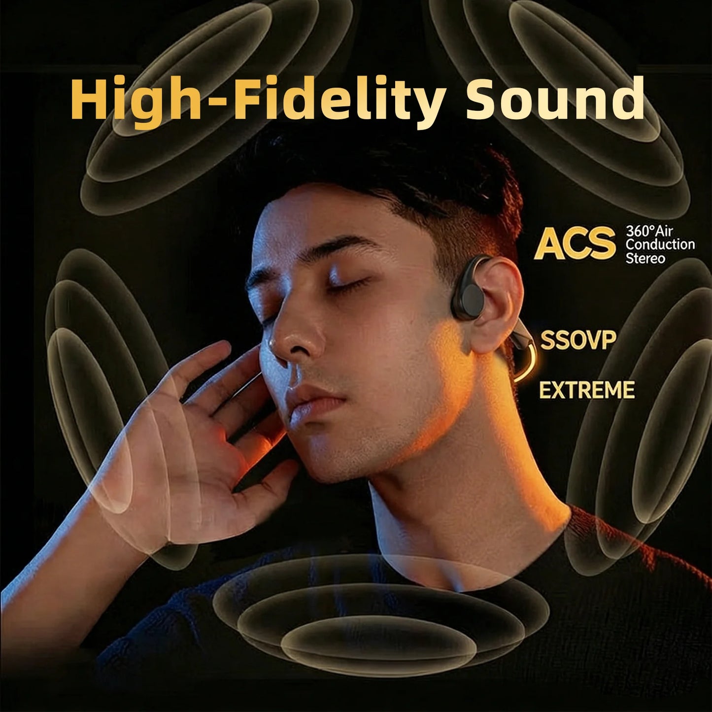 S11 LED Glow Bone Conduction Headphones Bluetooth 6.0 Light Open Ear/Wireless Sports Earphones IP54 Sweatproof 12H Playtime