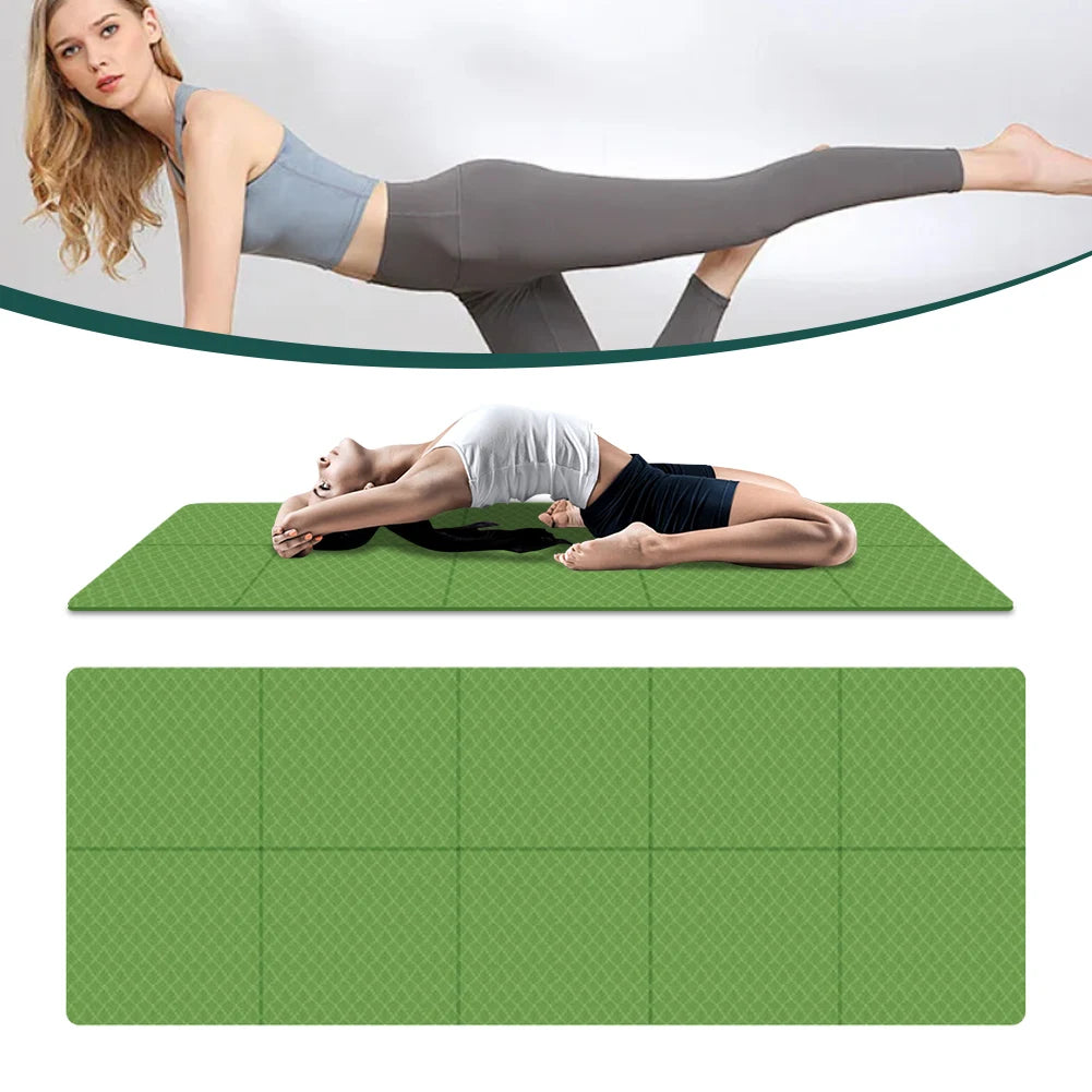 Foldable Yoga Mat 4mm Thick Workout Mat Double Sided TPE Pilates Mat/Non-slip Multifunction for Yoga Pilates