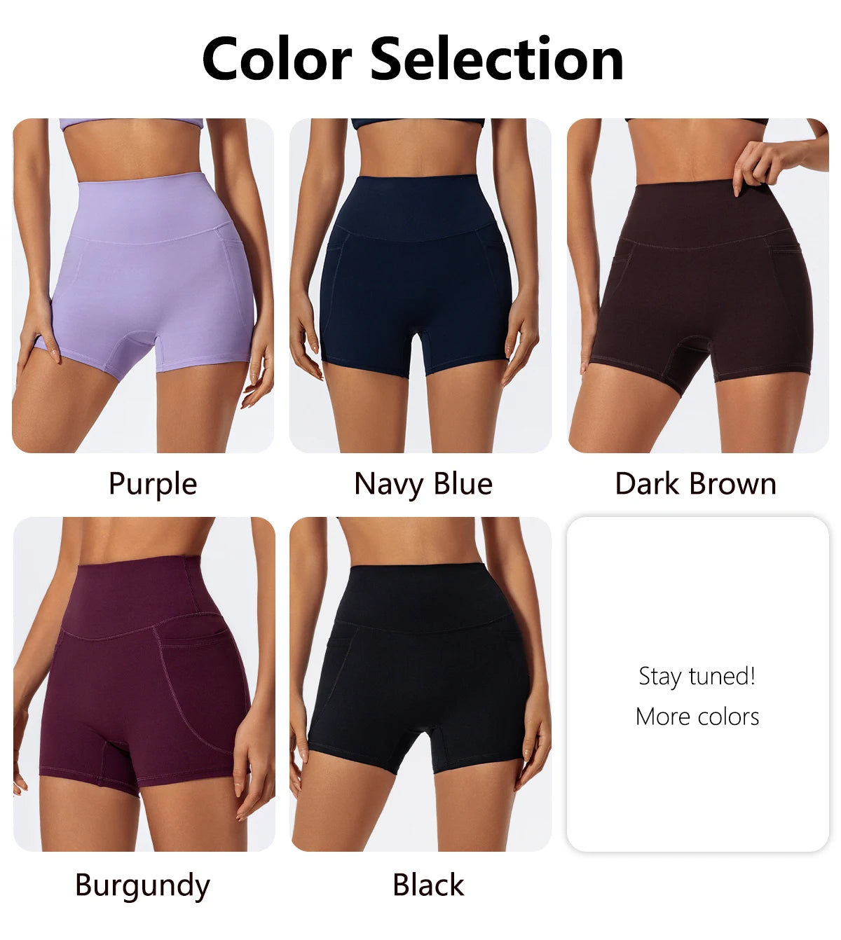 Hearuisavy Women Summer High Waist Shorts with Pockets/Quick Dry Yoga Cycling Gym Workout Sports Bottoms