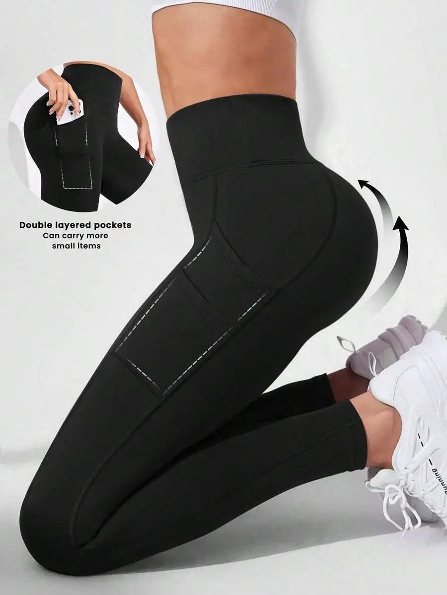 Easithlete Phone Pocket Side/Tummy Control Sports Leggings Yoga Women Pants