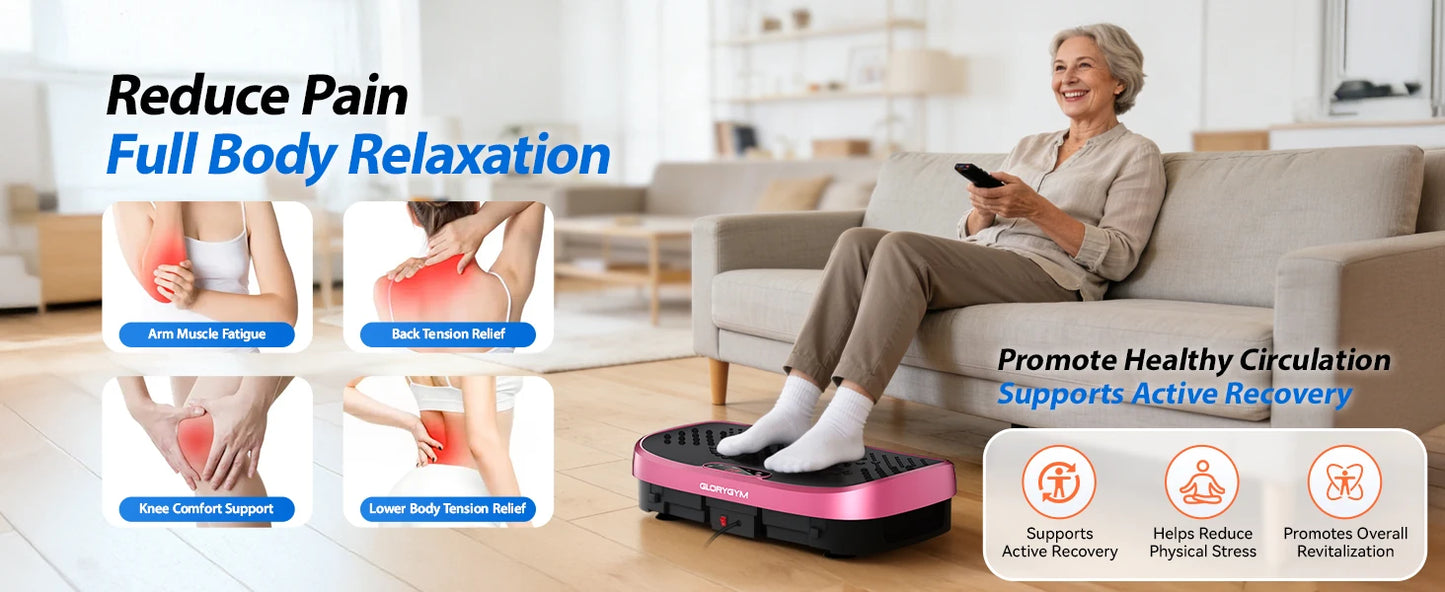 Magnetic Vibration Plate Exercise Machine Fat Burning 120 Levels/330lbs Portable Quiet Home Fitness  APP Control Workout Platform