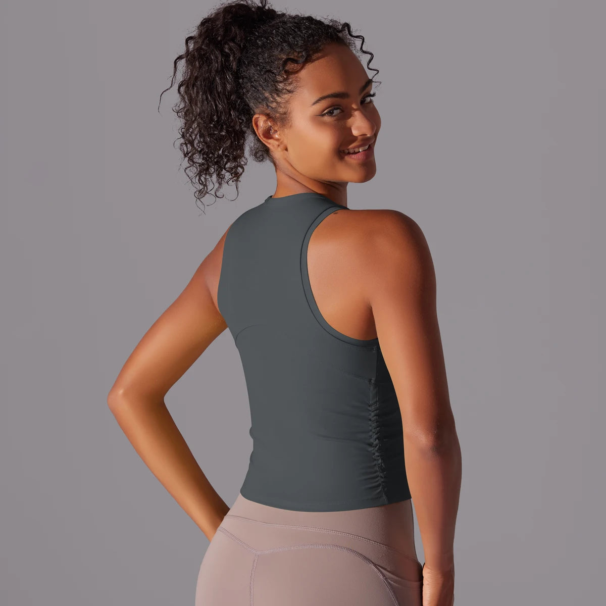 Sleeveless Yoga Vest Slim Sportswear  Stretchy Slim Sports Bra/Breathable Pleated Tank Top Quick Dry Fitness Wear Sexy Slim Top