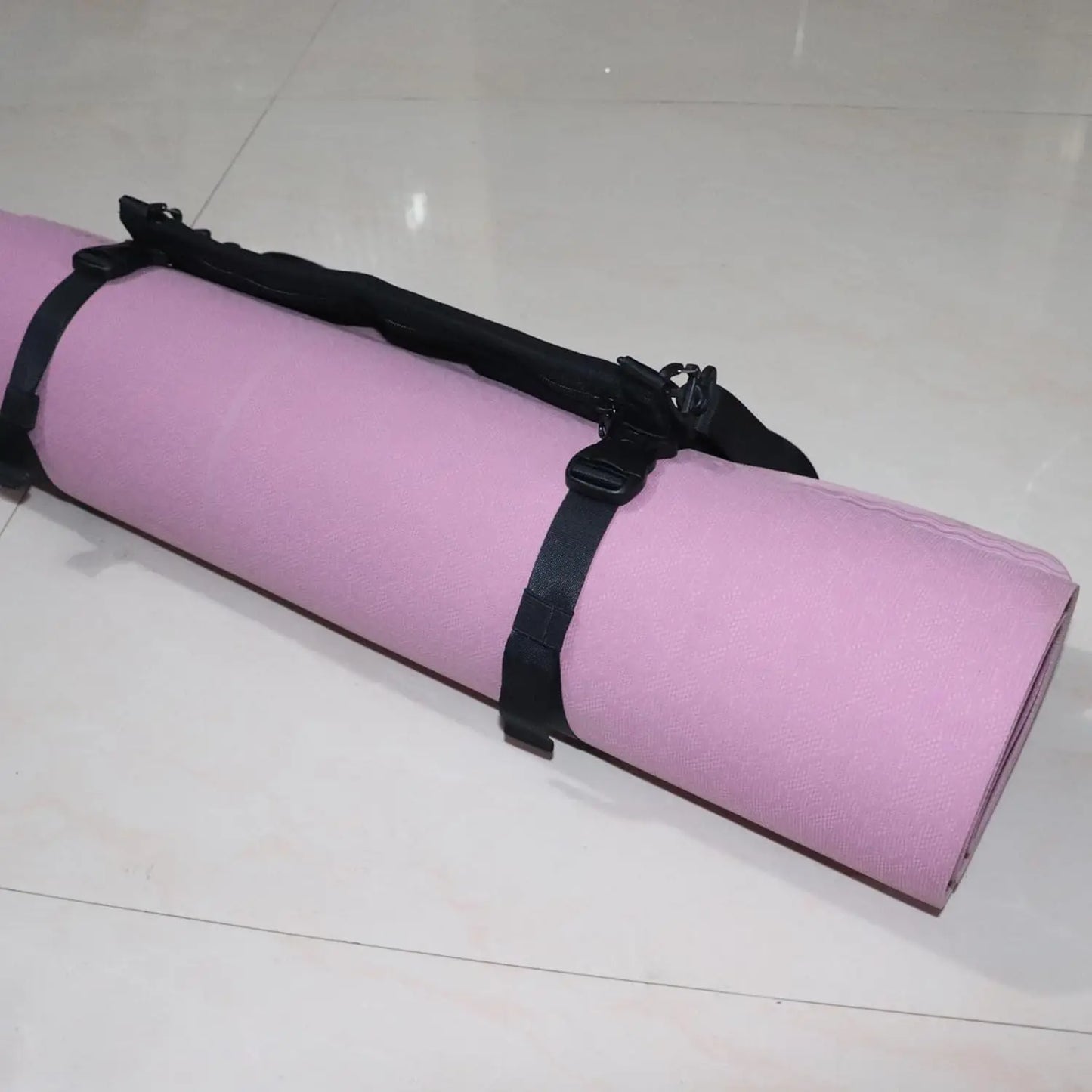 Yoga Mat Carrier Strap Shoulder Bag with Large Compartment/Zipper Pocket for Convenient Storage and Transport
