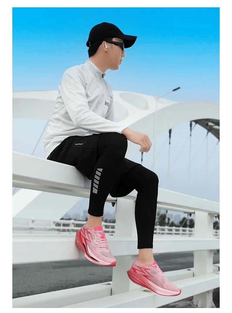 Running Shoes Carbon Board Marathon Men Sports Breathable/Lightweight Women's Comfortable Athletic Nonskid Sneakers ﻿