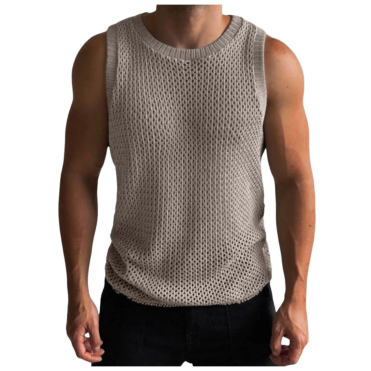 Sports Compression Tank Top For Boys Men's Fishnet Mesh/Tank Tops Sexy See Through Workout Vest Tank Top