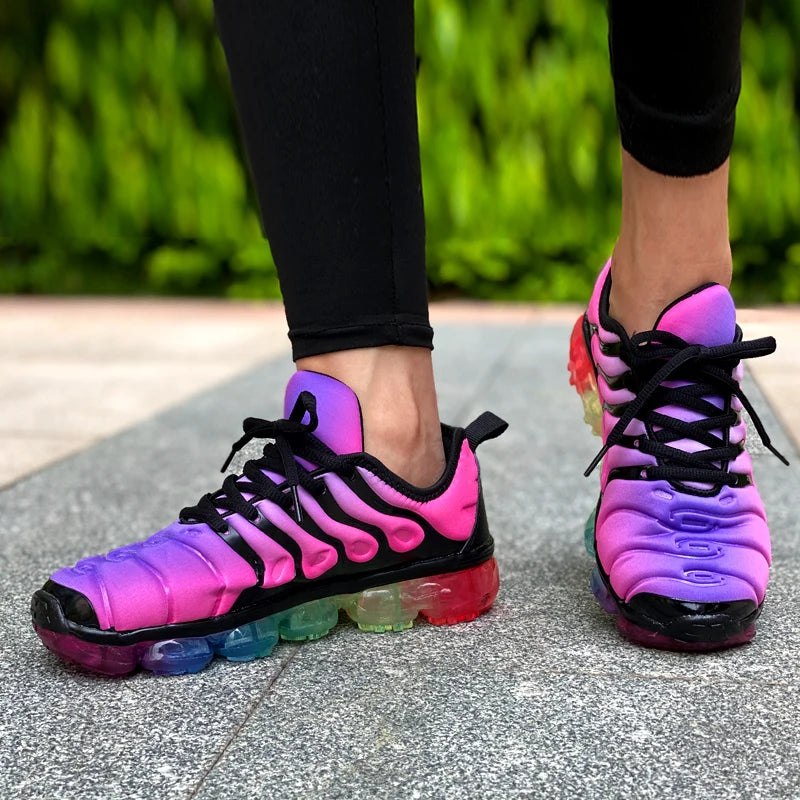 New Candy Color Men Transparent Bottom Sneakers/Running Shoes Women Hiking Shoes Couple Autumn Rainbow Sports Shoes