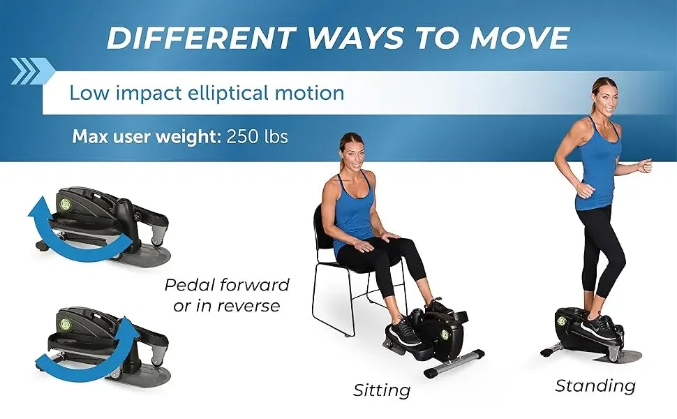 Compact Strider Foot Exercise Machine Under Desk Elliptical/Standing or Seated Elliptical Fitness Equipment