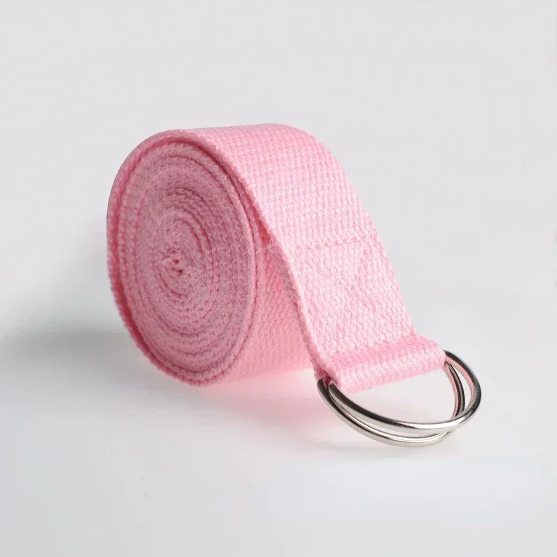 1.8mx3.8cm Yoga Strap Durable Cotton Exercise Straps/Adjustable D-Ring Buckle Gives Flexibility for Yoga Stretching