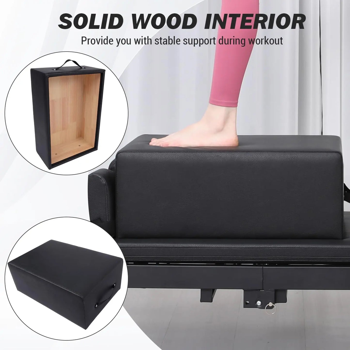Portable Pilates Reformer Sitting Box Pilates Sit Box for Home Workout/Pilates Exercise Accessories for Pilates Reformer Board