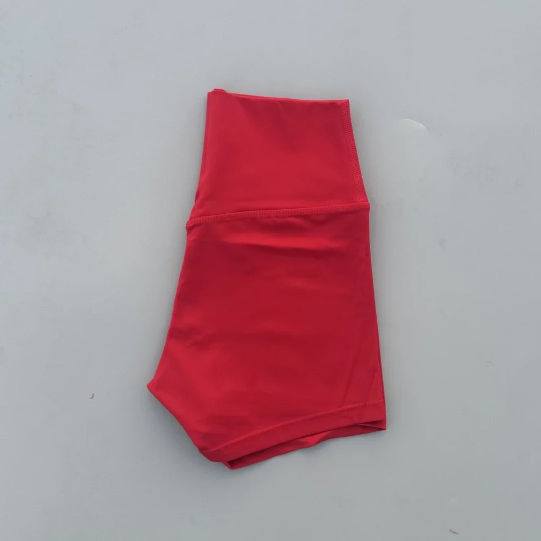 Solid Color Women Fitness Sport Shorts High Waist Athletic Yoga Shorts/Leg Cycling Comprehensive Training Jogging Squat
