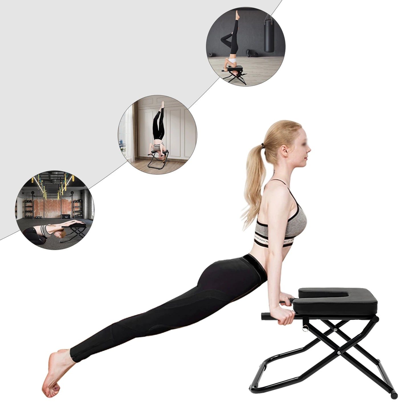 Yoga Inversion Chair Headstand Bench Trainer for Practice/Head Stand Shoulder stand and Strength Training