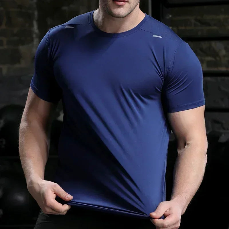 Men's Summer Loose Breathable Short Sleeve Outdoor Cycling/Quick Dry Top Running Tracksuits Fitness T-shirts Muscle Tights