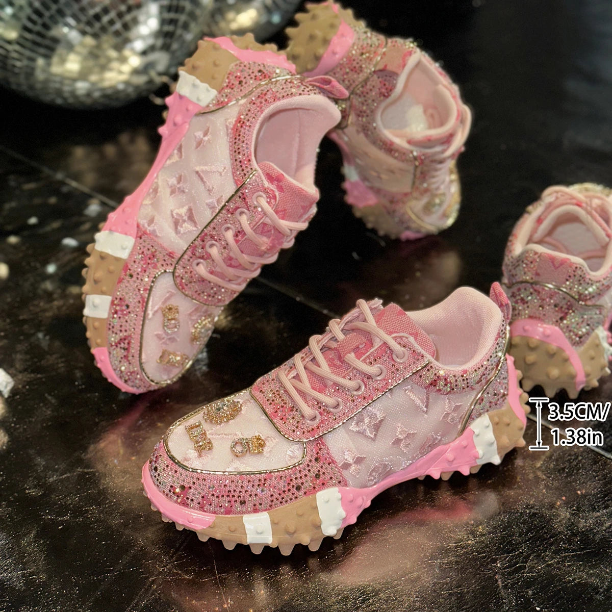 Women's Casual Sneakers Fashion Luxury Rhinestone Ladies Shoes/New Outdoor Platform Female Sports Shoes