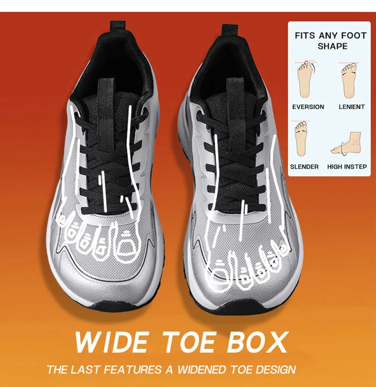 Wide Toe Running Shoes 4E Dynamic Thick Outdoor Fitness Men's Shoes/Foot Cross-Border Shoes Comfortable Breathable