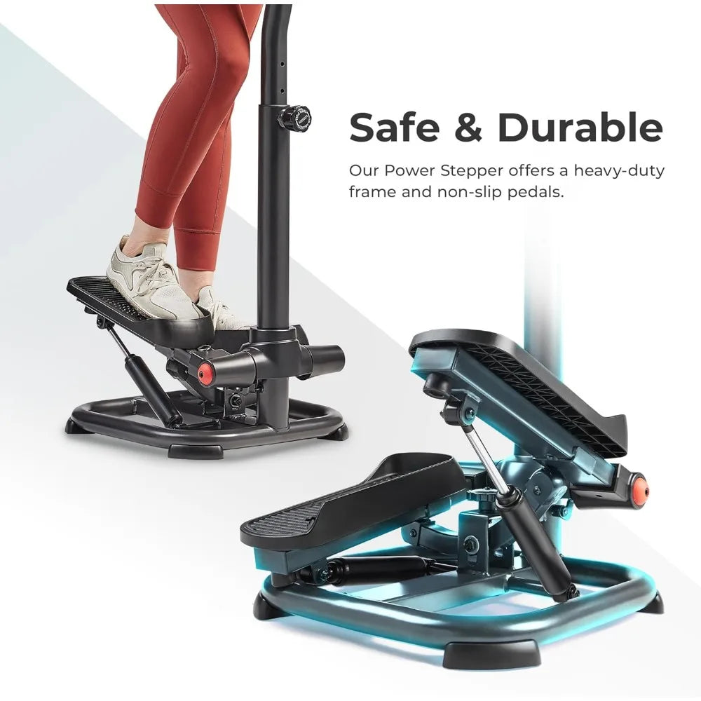 2-in-1 Premium Power Stepper with Resistance Bands/Low-Impact Cardio, Space-Saving, Height-Adjustable, and Optional