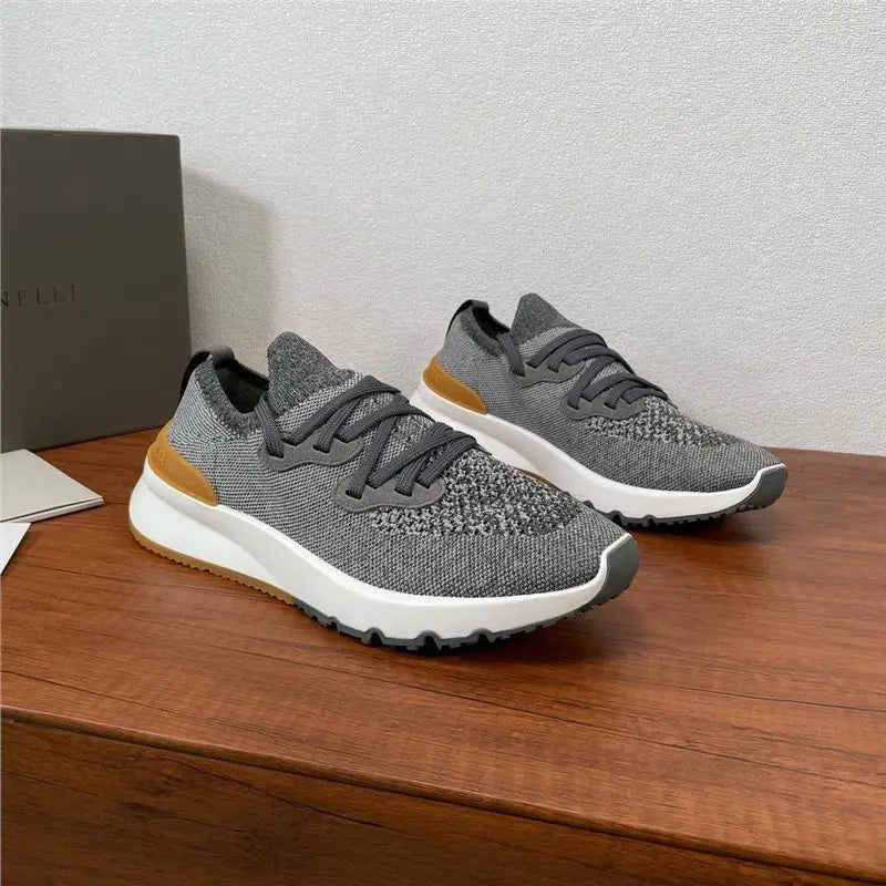 New Men's Lightweight Knitted Shoes Breathable Comfortable/Trendy Casual Athletic Sneakers Fashion Daily Footwear