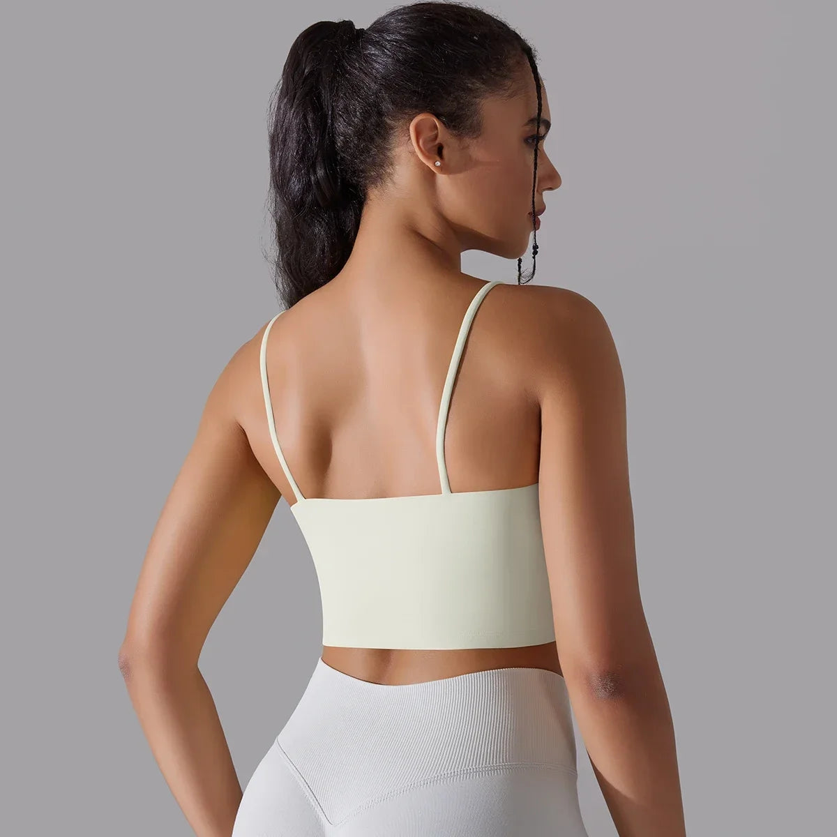 Solid Color Yoga Sports Bra Women Fixed Padded/Slim Gym Fitness Workout Undershirt Top
