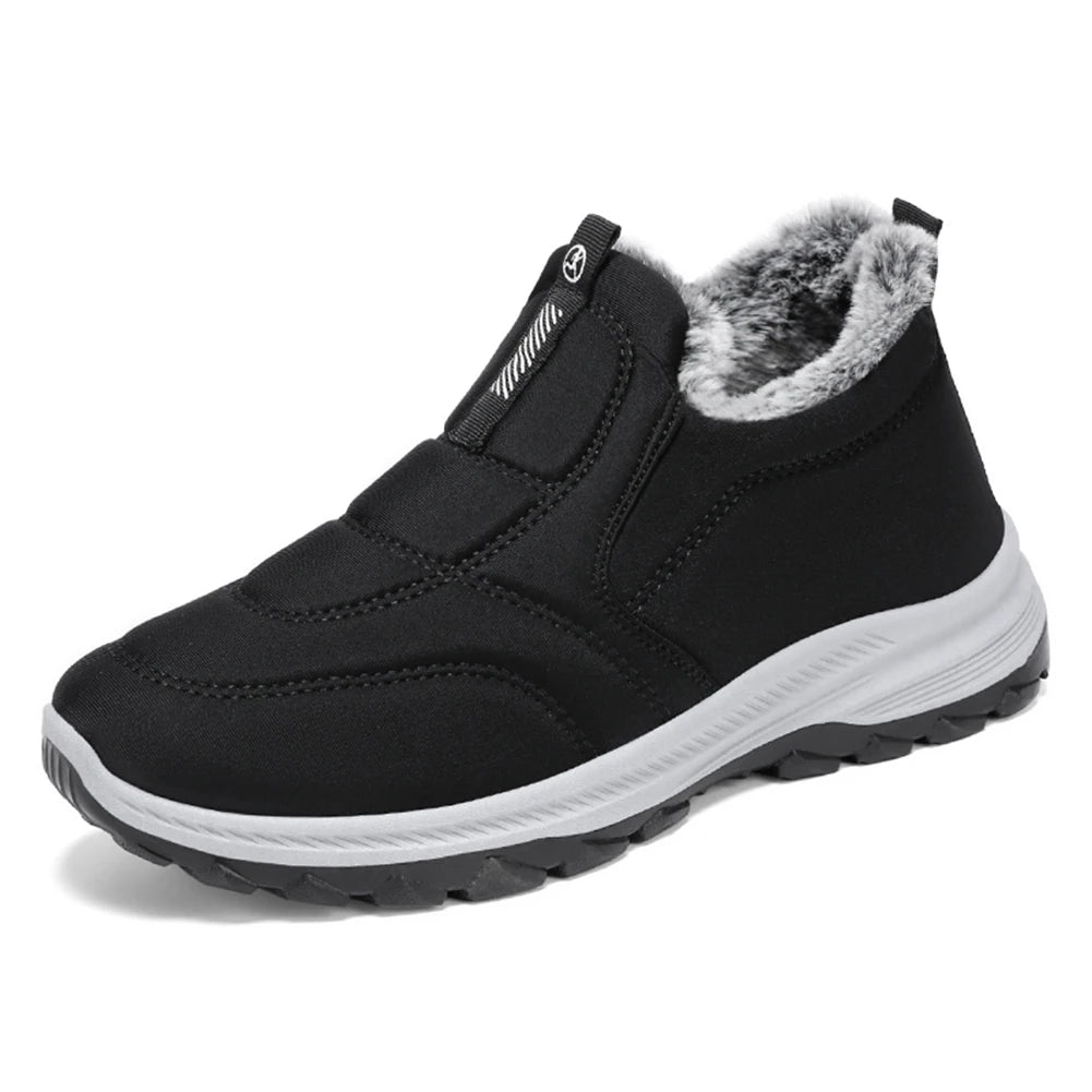 Warm Walking Shoes Lightweight Thermal Ankle Boots Comfortable/Slip On Sneakers Winter Thick Fur Shoes for Travel Hiking
