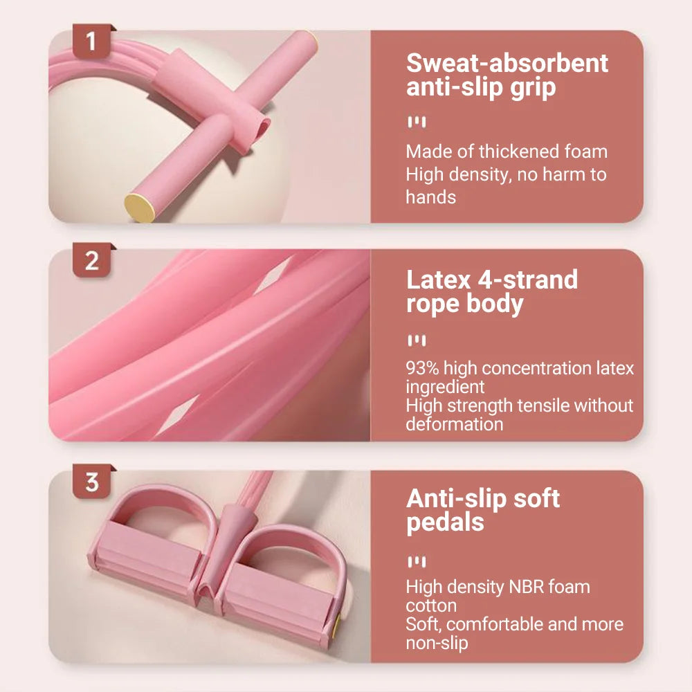 6-Tube Resistance Band Multi Function Tension Rope Fitness Bands/6-Tube Elastic Yoga Pedal Puller For Sports Exercises At Gym