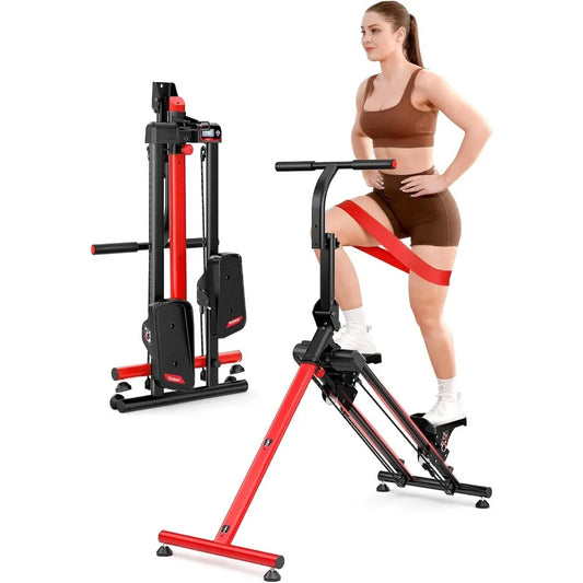 Adjustable Stair Stepper for Home Workouts with 3 Programmable Workout Modes/Folding Cardio Fitness Machine Featuring Adjustable