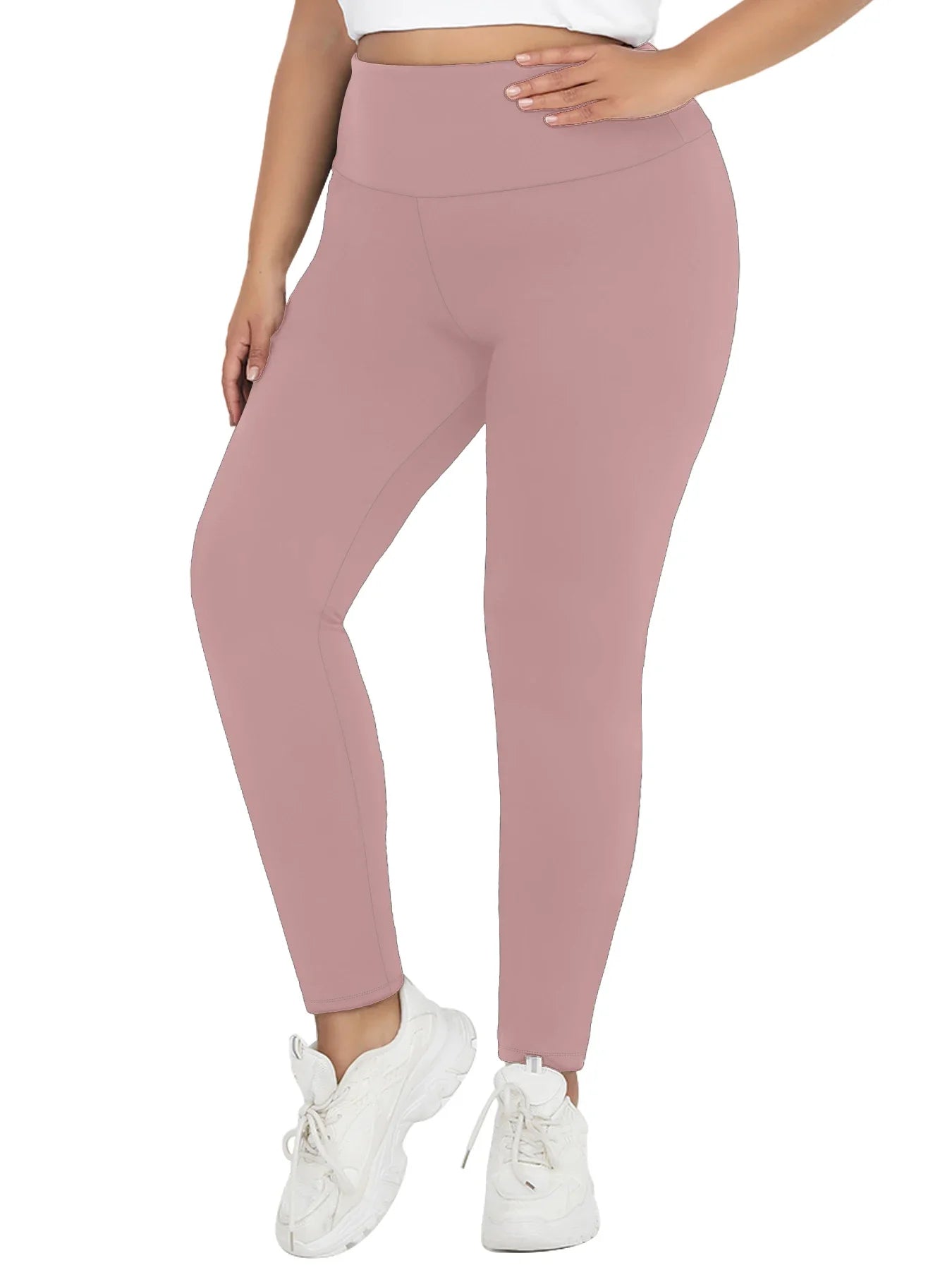 Plus Size Thermal running leggings with fleece interior for women/Low Rise design provides warmth and comfort for winter