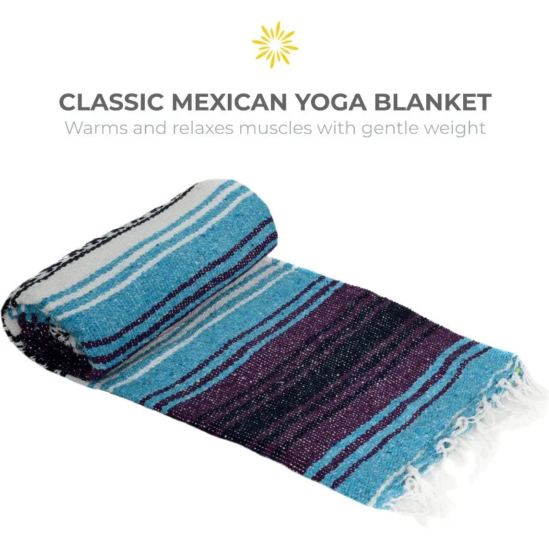 Sunshine Yoga 6-Pack Restorative Kit/1 Bolster (24"  12"  6"), 2 Blocks (4"  6" 9"),1 6ft D-Ring Strap