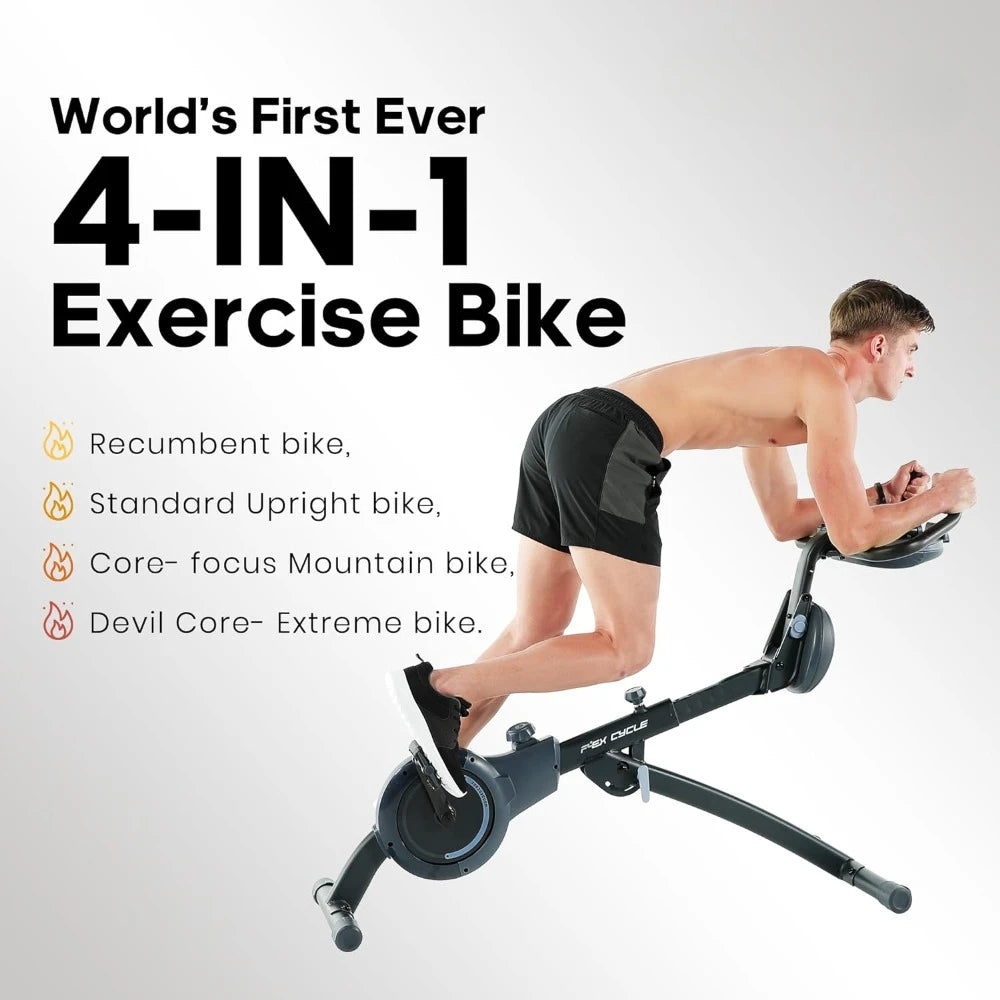 4-in-1 Stationary Exercise Bike/Folding Upright Recumbent Exercise Bike
