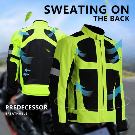 Motorcycle reflective night-time wear jacket/motorcycle protective gear pad jacket