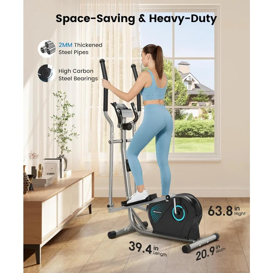 THERUN Elliptical Machine Ultra-Quiet Design for Home Fitness/6KG Flywheel with 16 Resistance Levels Integrated Pulse Sensor