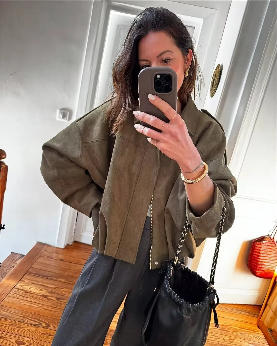 Women's new Jackets Autumn Fashion Loose Bat Sleeves Elegant/Women's Jackets Chic Street Youth Autumn Long Sleeves Coats