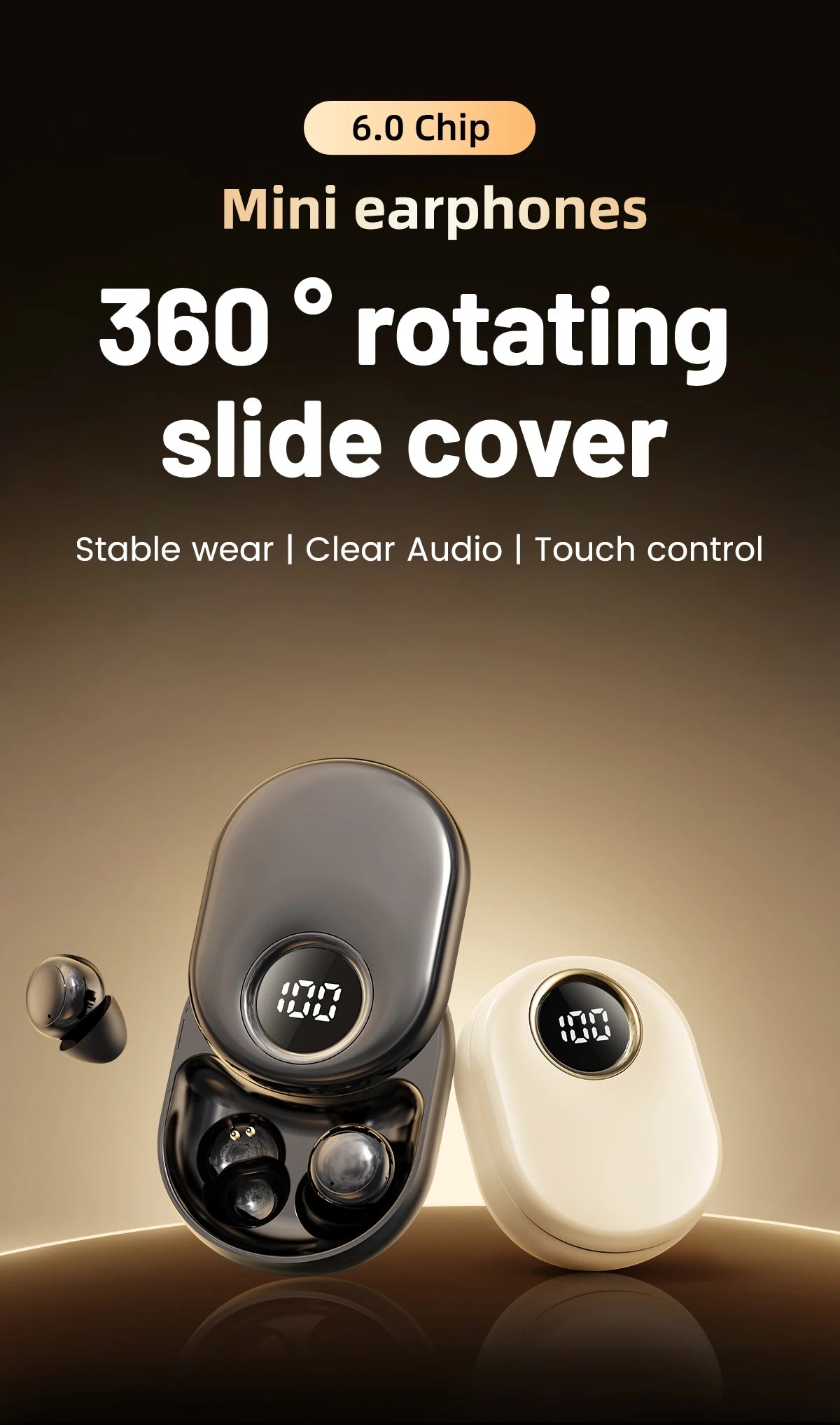 SK55 Bluetooth Wireless Earbuds Sleep Earphones/Bluetooth 6.0, Noise-Canceling Earphones Improves Sleep Quality