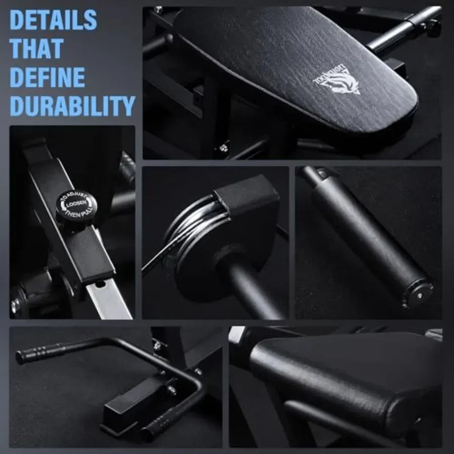 Home gym leg extension and curl machine steel frame black 800lbs capacity/adjustable seated extension and lying curl bench