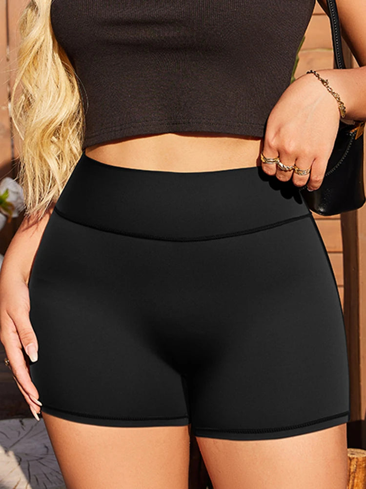 Summer Women's High-Waist Breathable Yoga Shorts High/Elastic Running Tights Leggings Cycling Workout Gym Sports Shorts