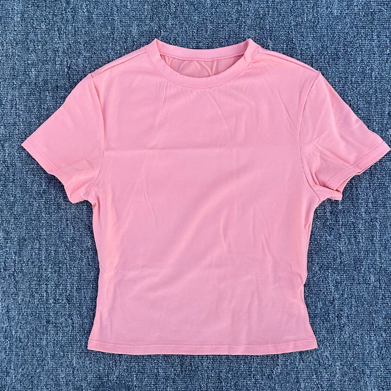 Women's Tight Fitting Sports T-shirt Quick Drying Short Sleeved Yoga T-shirt/Pilates Running Exercise Fitness Short Sleeved